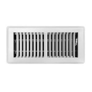 Everblt 4 in. x 10 in. 2-Way Steel Floor Register in White, Smoothglide Damper